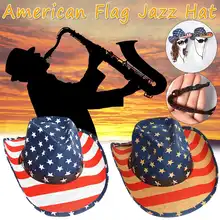 Ковбойская шляпа ручная работа Летняя Женская Мужская Западная шляпа с МЕХОВОЙ окантовкой с американским флагом Sailor Dance джазовая шляпа с хорошей упаковкой