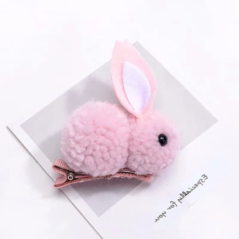 Новое милое кружевное Pom Кролик Детские зажимы для волос для детей, девочек заколки Haarspeldjes Barettes fille enfant женские аксессуары для волос - Цвет: rabbit hair clip