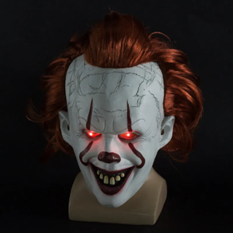 Светодиодный Джокер маска пеннивайза Stephen King It Chapter Two 2 ужас, Костюмированная вечеринка латексные маски шлем клоун Хэллоуин вечерние костюм, реквизит