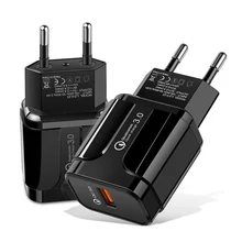 Carregador do telefone móvel carga rápida qc 3.0 4.0 18w carregamento rápido ue eua plug adaptador de parede usb carregador para iphone samsung xiaomi
