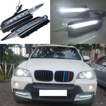 

Car flashing 2Pcs DRL For BMW X5 E70 2007 2008 2009 2010 Daytime Running Lights Daylight Car LED Fog Head Lamp Light Cover