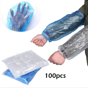 

50 Pairs Waterproof Disposable Oversleeves Arm Covers Elastic Band Antifouling Arm Sleeves Protector Household Clean