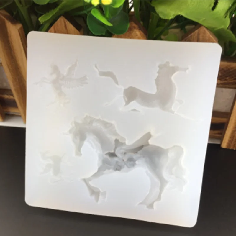 Летающая Лошадь Дизайнер DIY аксессуары глиняная форма силиконовый гель бетонные