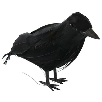 

Black Crow Fake Bird Toy Haunted House Halloween Party Decoration Props