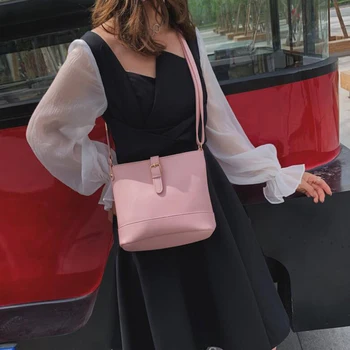 

Fashion Lady Shoulder Bag Retro Messenger Bag Casual Small Bucket Bag