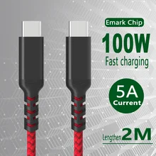 Coaxial USB C To USB Type C Data Cable PD 100W Fast Charger Cable USB-C Type-C Charger for Samsung S20 Macbook iPad