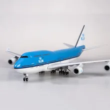 1/157 масштаб 47 см самолет Boeing B747 KLM королевский синий белый голландские авиалинии Модель W светильник колесо литье под давлением пластиковая Смола самолет Collec