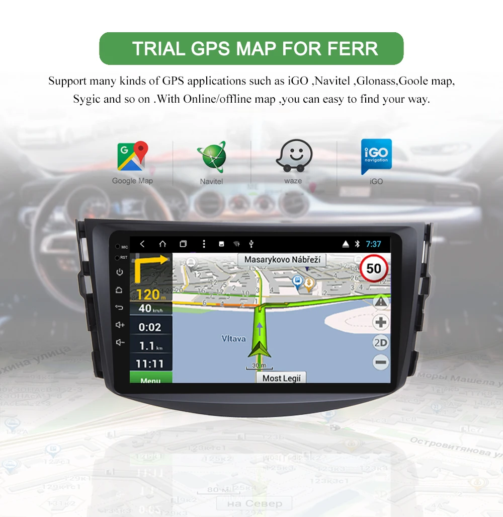 Clearance Bonroad  Android 9.0 Car multimedia playr for Toyota rav4 2007 2008 2009 2010 2011 Car DVD GPS Navigation palyer Ram 2G Rom16G 6