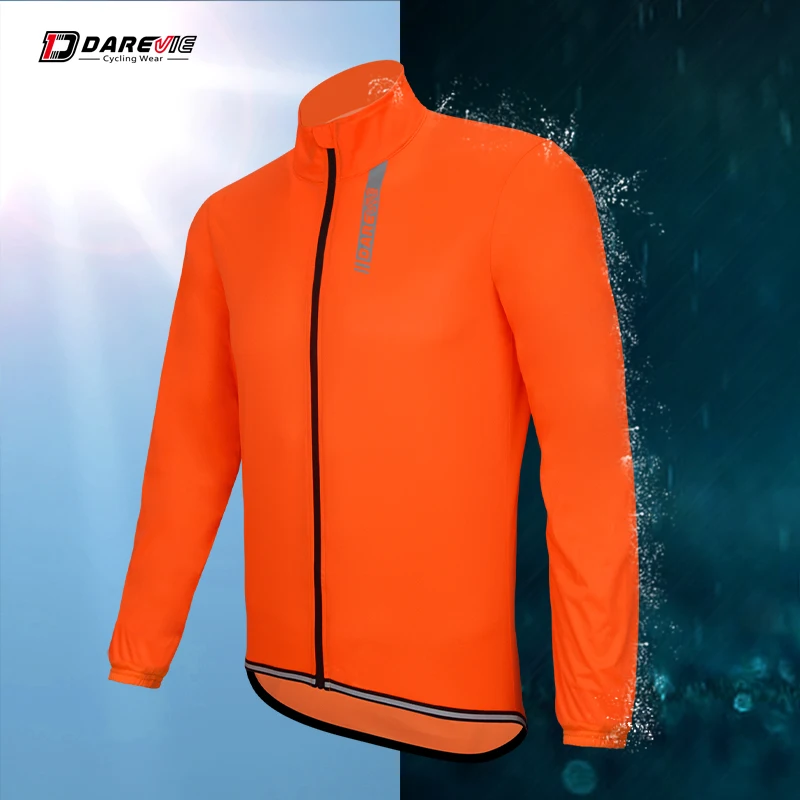 

Darevie orange rain jacket waterproof & windproof bike jacket