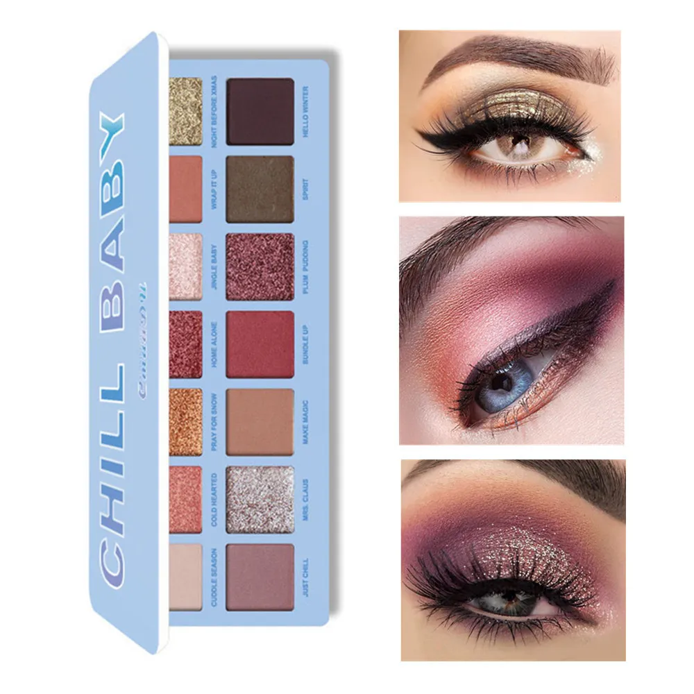 

CmaaDu Glitter Eyeshadow Palette Waterproof Pigment Cosmetics Matte Metallic Nude Eye Shadow Powder Shimmer Eye Make Up Palette