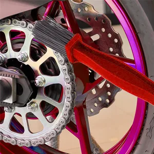 Универсальная мотоциклетная Экипировка велосипедиста цепь для обслуживания чистой грязи щетка чистящий инструмент мотоцикл велосипед три стороны Чистый инструмент - изображение