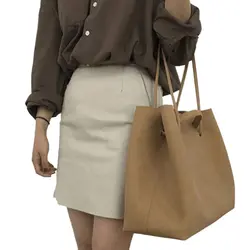 Винтажные кожаные женские сумки, модная винтажная сумка-мессенджер, Женская Повседневная сумка с большой ручкой (коричневая)