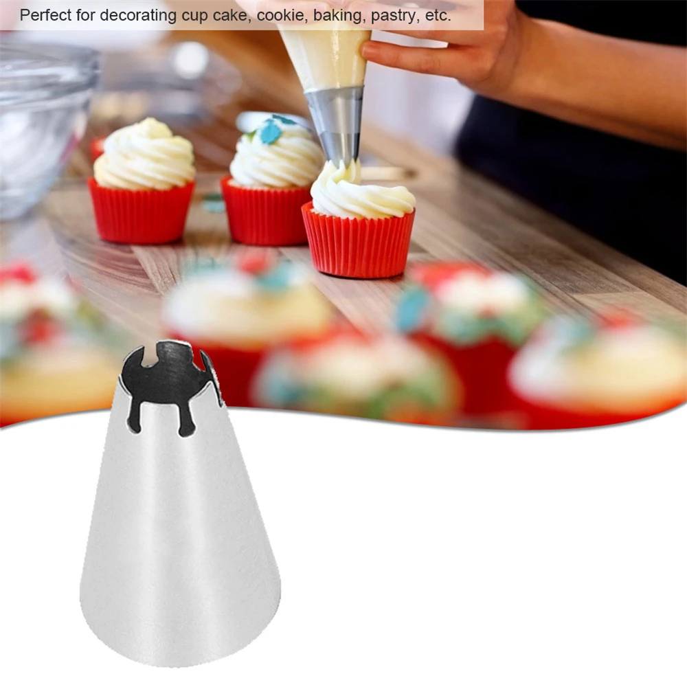 

5pcs Stainless Steel Nozzle Open Star Tip Pastry Cookies Tool Icing Piping Nozzles Cake Decorating Cupcake Creates Drop Flower 4