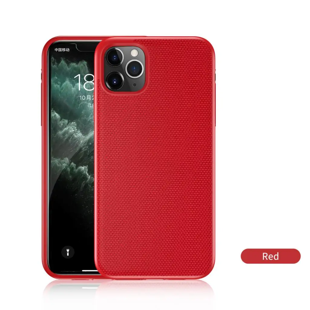 Ультратонкий силиконовый чехол Beyour из ткани для iphone 7, 8, 6, 6s Plus, 11 Pro, X, Xs, Max, Xr, Мягкий защитный чехол с текстурой ткани - Цвет: Красный