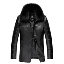 Зимняя повседневная куртка с воротником из лисьего меха, мужское пуховое пальто, Зимние Куртки из искусственной кожи, пуховые парки, толстое теплое пальто высокого качества