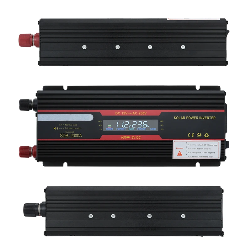 Car Inverter 12V 220V 6000W/4000 Peak Power Inverter Voltage Convertor Transformer 12V To 220V Inversor+ LCD Display