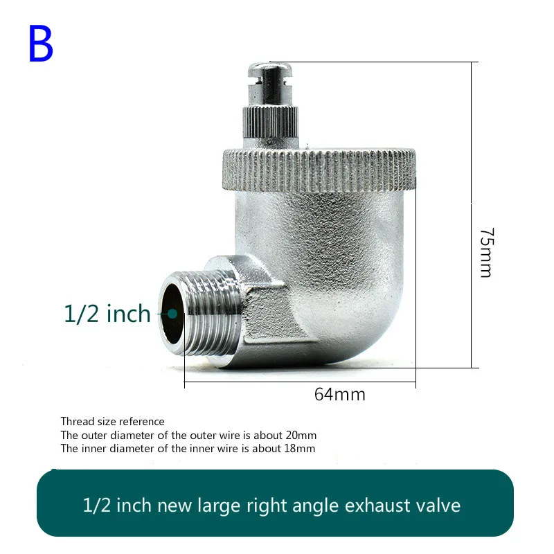1/2 автоматический вентиляционный клапан радиатора правый угловой выпускной клапан медный вентиляционный клапан система отопления латунный выпускной клапан