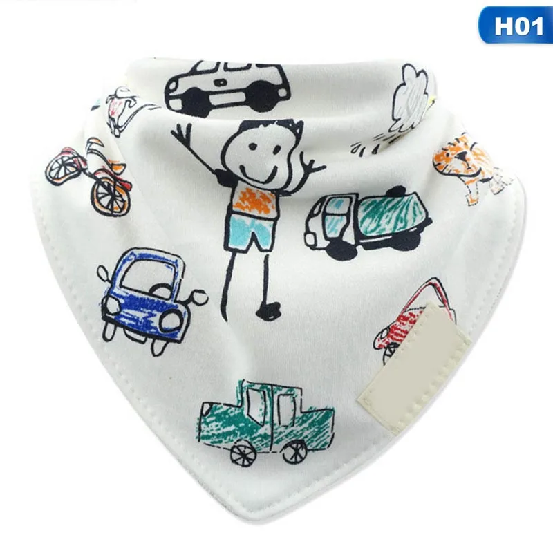 Reusable Washable Adjustable Baby Burp Cloth Cute Cartoon Triangle Bibs Towel Baby Meal Bib Infant Bibs
