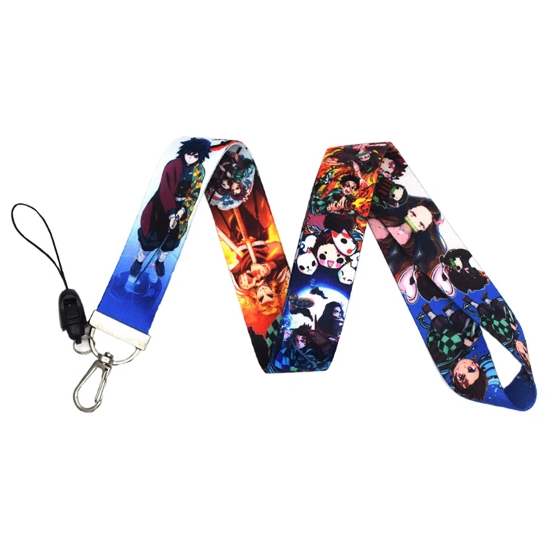 WT1 Мультфильм Забавный Ghostblade аниме шейный ремень Lanyards ID значок держатель для карт брелок мобильный телефон ремень подарок - Цвет: WT1