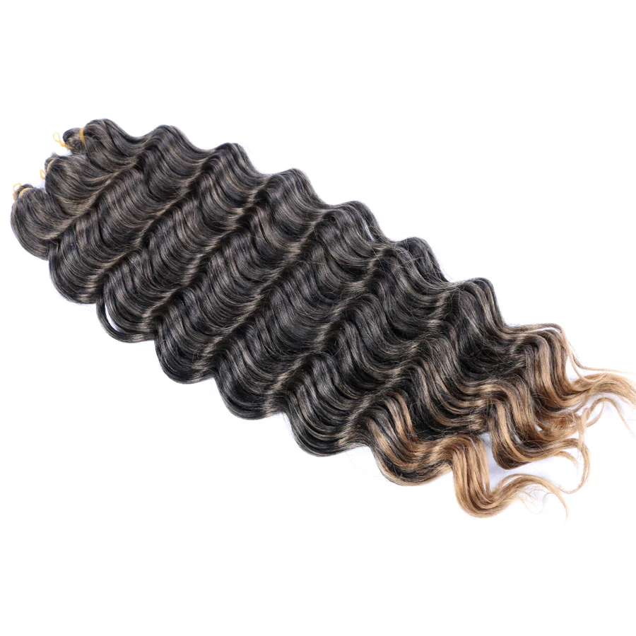 DAIRESS 22" Deep Wave Bulk Hair Crochet Braids Synthetic Braiding Crochet Hair Deep Wavy Crochet Bulk Hair