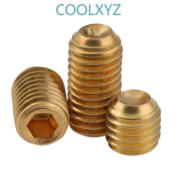 

DIN916 brass machine rice screw rosh environmental protection copper headless hexagonal tight top wire stop M3-M10 5Pcs