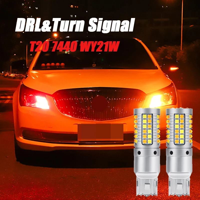 

2PCS For Mazda 6 2008-2017 T20 7440 WY21W High Power COB Car Yellow Amber Turn Signal Lamps Auto LED Light