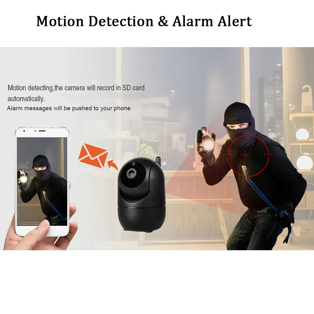 Home Wireless IP Camera HD 1080P Intelligent Automatic Tracking Human Baby Cell Phone Monitoring CCTV Network Wifi Surveillance