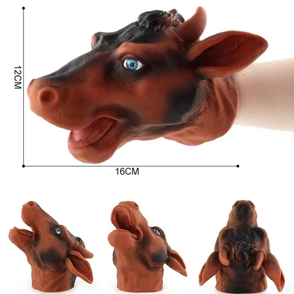 A9 cattle Имитировать животное рука кукла голова рука кукла играть забавная игрушка для Хэллоуина реквизит для дома вечерние детские подарки - Цвет: A9 cattle