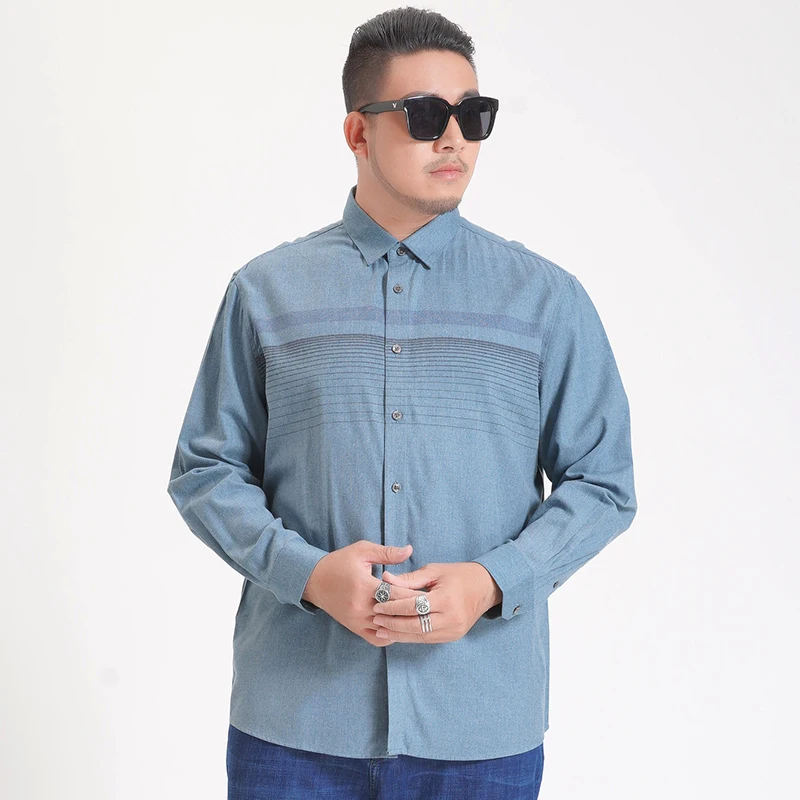 8XL 7XL 6XL мужские новые мужские рубашки с длинными рукавами полосатые мужские повседневные тонкие лацкан мужские Качественные большие размеры 3XL мужские рубашки