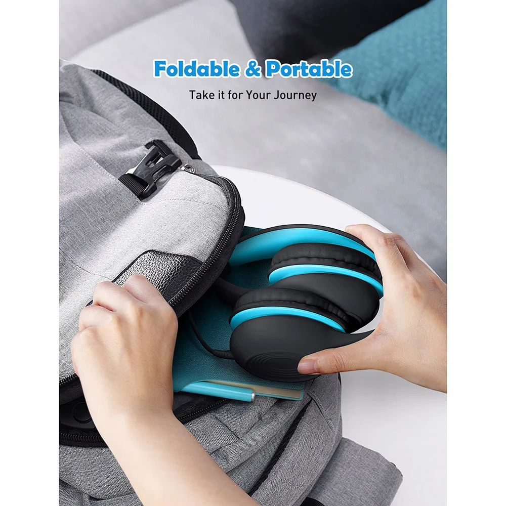 Fones de Ouvido para Crianças com Microfone Fones de Ouvido para Telefones Mpow Wired Produto Comestível Material Over-ear Crianças Ipad Kindle Ch6s Max 85db - Image 6