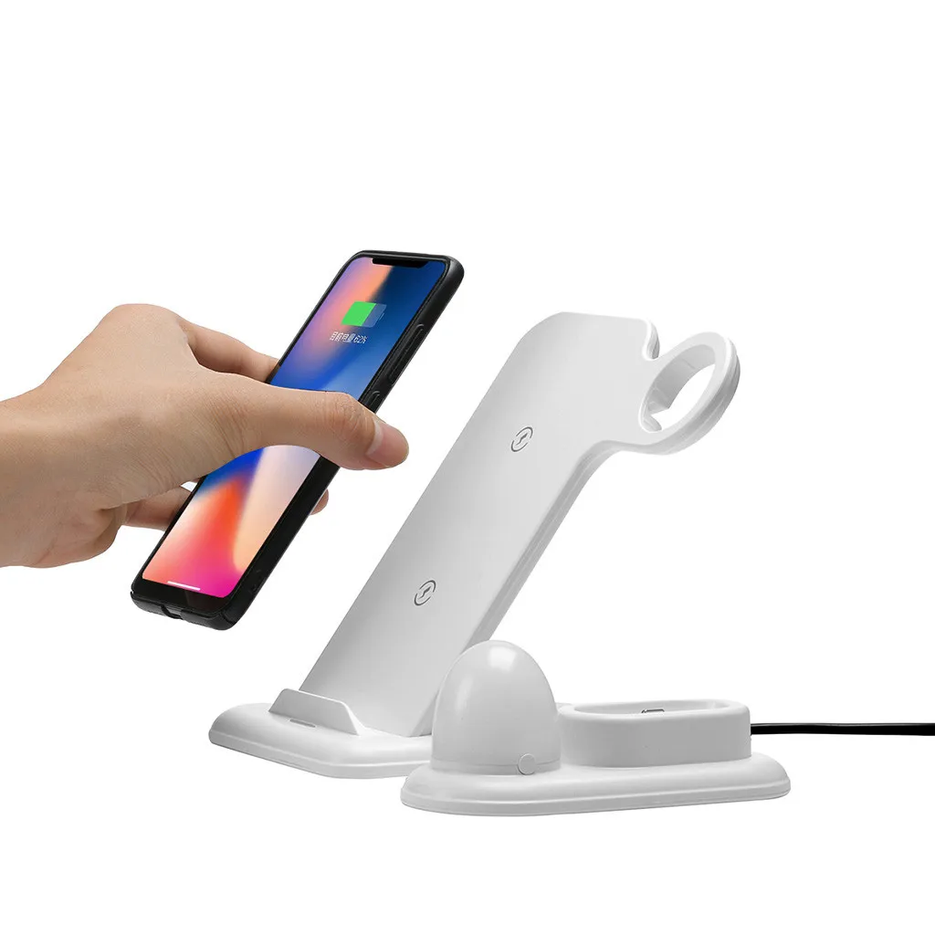 4 в 1 зарядное устройство Подставка для телефона для iPhone X/XS/XR/XS Беспроводная зарядная станция для Apple Watch Series 5 4 3 2 Iphone 11 Pro Max