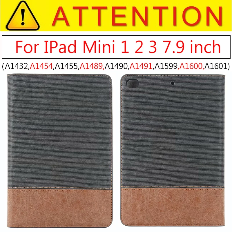 Для IPad Mini 1 2 3, 7,9 дюймов, чехол, ультра тонкий, роскошный, из искусственной кожи, смарт-чехол с подставкой для IPad Mini 4 Mini 5 7,9 '', Funda Coque - Цвет: Mini 1 2 3 Gray