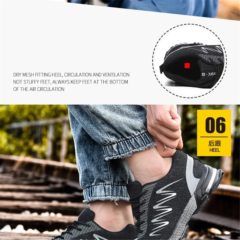 Dewbest/мужские кроссовки на платформе; Ультра-светильник; Безопасная рабочая обувь со стальным носком; Утепленная обувь; Рабочая обувь; Мужская парусиновая обувь; Повседневная обувь;#909