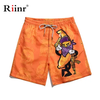 

Riinr Beach Short Board Surf Mens Swimwear Trunks Fast-drying Men's Color Shorts Swimming Beach Shorts Banana Surfboard Shorts