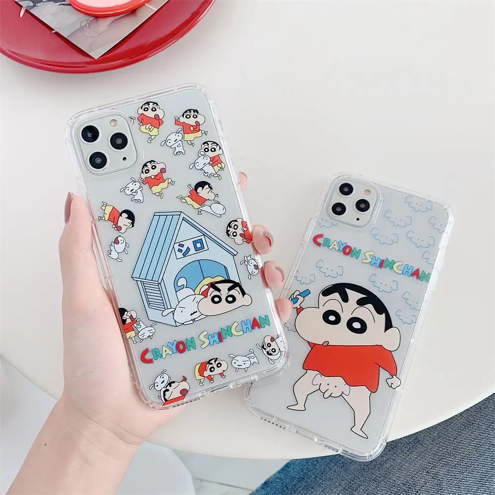 Для iPhone X XS XR 11 Pro Max чехол прозрачный мягкий ТПУ Crayon Shin Chan защитный для 7 8 Plus