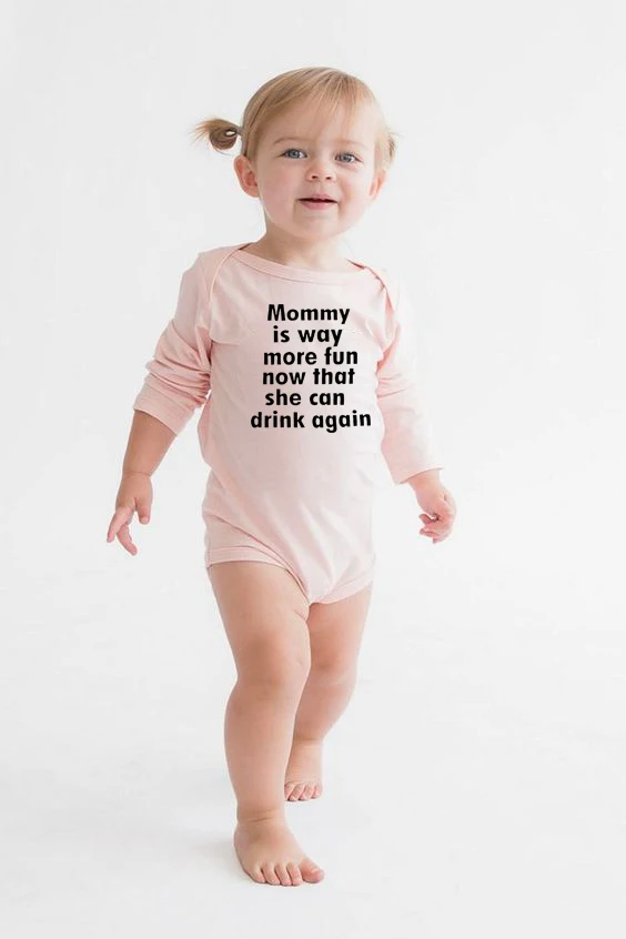 Mommy Is More Fun Детский комбинезон с длинными рукавами, 100% хлопок, мягкий детский комбинезон для мальчиков и девочек, унисекс, забавная одежда с