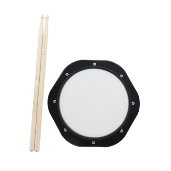 

New Black and White 10 inch Simulation Plastic Dumb Drum Practice Pad Set Great Elasticity