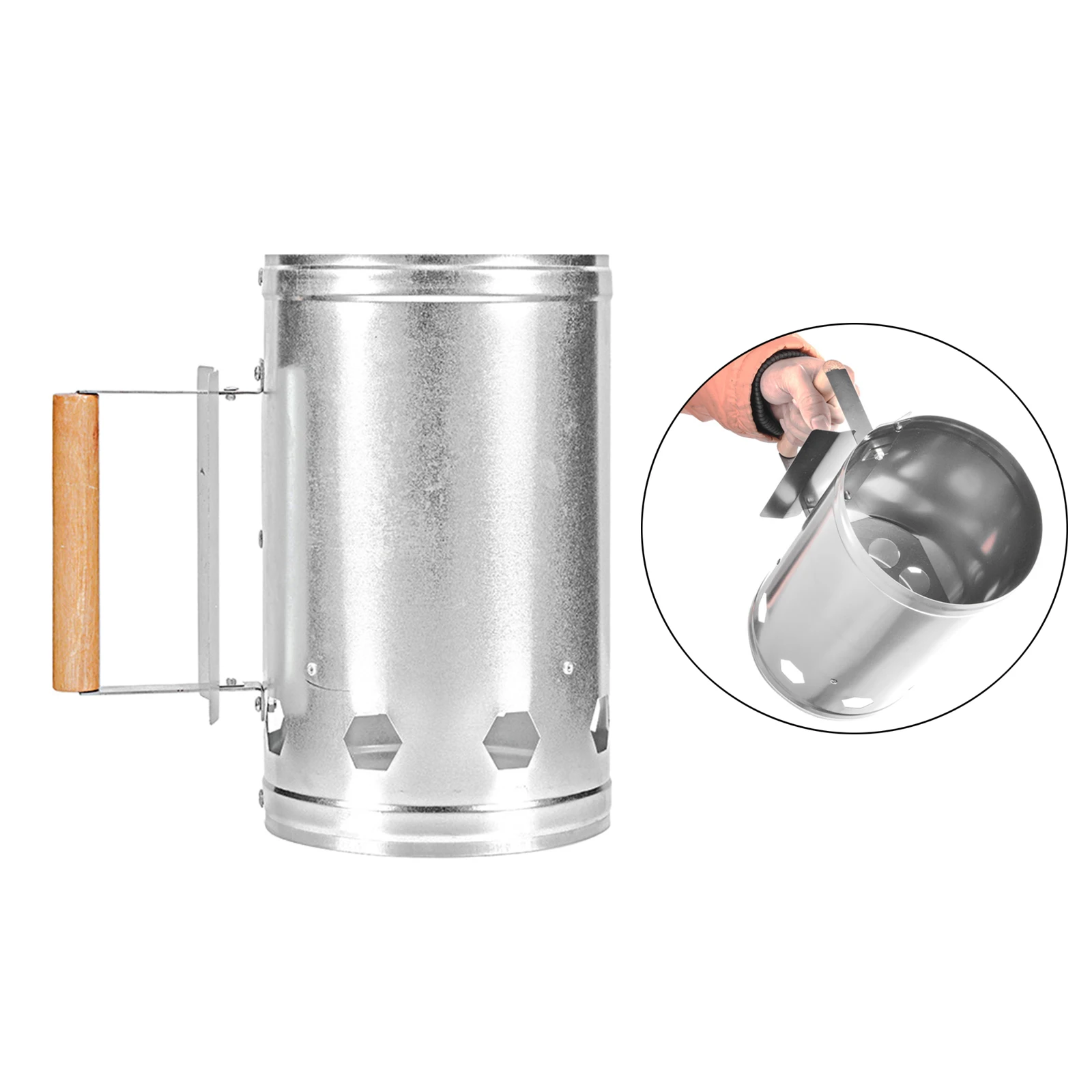 Barbecue Tools With Handle Ignition Anti Slip Outdoor Camping Carbon Chimney Starter Fire Grill Charcoal Fast Stove Barrels 3