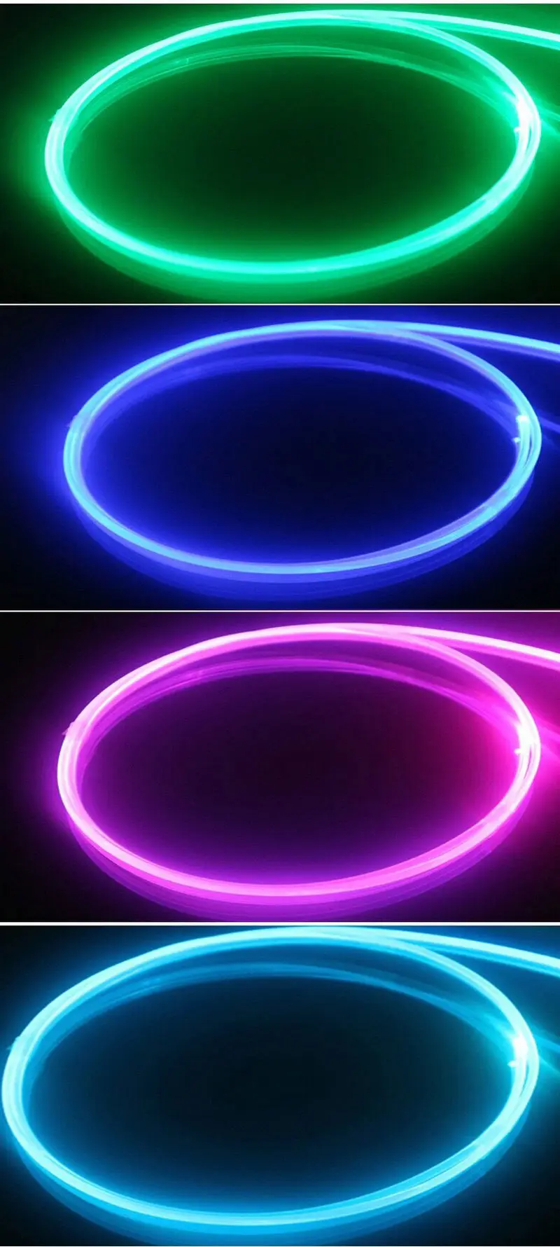 3mm Black T-shape Skirt Side Glow Fiber Optic Cable light w/Skirt Fin Side ribbon Interior PMMA Car Flexible Decorative Lighting