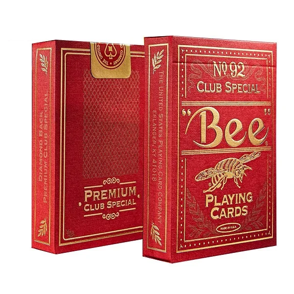 Bee Gold Edition Coterie игральные карты синий/красный Magia Poker USPCC новые Запечатанные коллекционные карты магические трюки реквизит для мага - Цвет: Красный
