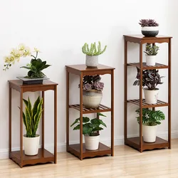 Étagère à plantes en bois massif 2/3/4, mobilier européen rétro pour jardin extérieur, support à fleurs renforcé et épais 