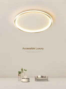 

Modern minimalist white plus golden silicone ultra-thin round LED Ceiling lights living room hallway bedroom corridor lighting