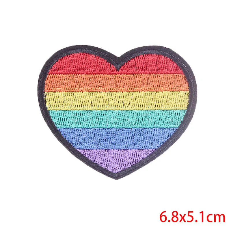 Prajna Hippie Unicorn Patches Embroidered Patches For Clothing DIY Magic Rainbow Stripes Iron On Patches For Kids Cloth Applique 