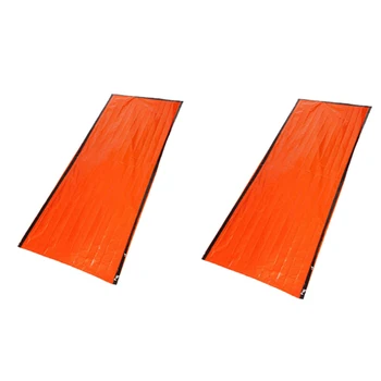 

2 Pack Emergency Sleeping Bag,Survival Bag,Emergency Blanket Lightweight Reflective Lining Thermal Sleeping Bag Survival Gear Ki