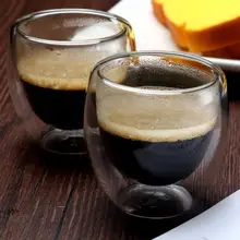 Горячая Распродажа 6 шт. 80 мл стеклянная чашка термостойкая Двойная Стенка стеклянная чашка для пива, чая, кофе, молока чашка посуда для напитков стекло es кухня тоже