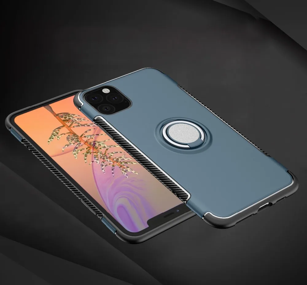 Для iphone 11 Pro Max роскошный противоударный чехол металлическое кольцо-держатель Комбинированный силиконовый чехол для iphone xx чехол для телефона