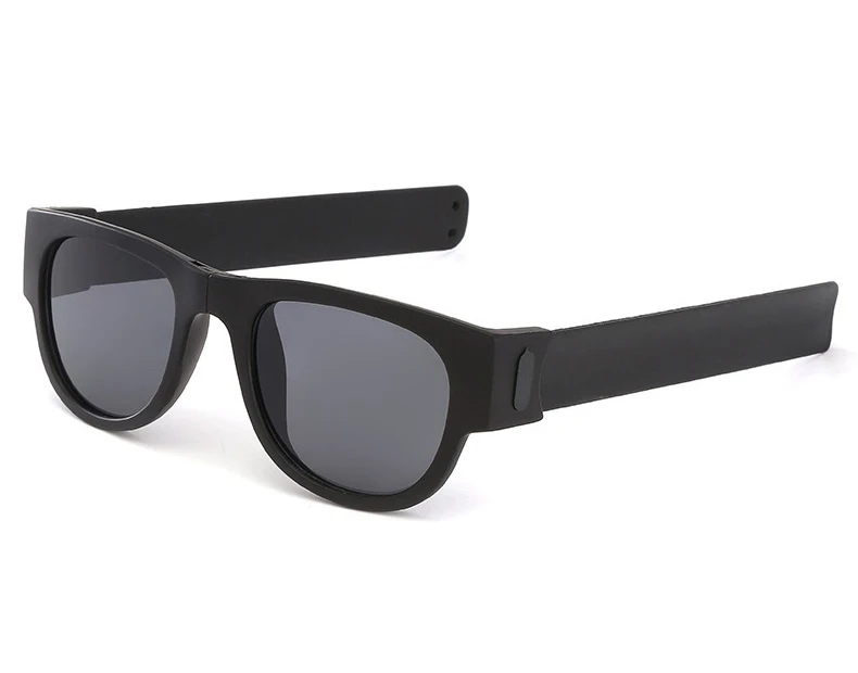 Красный сын UV400 складные солнцезащитные очки личности поляризатор вождения спортивные солнцезащитные очки - Цвет линз: Черный