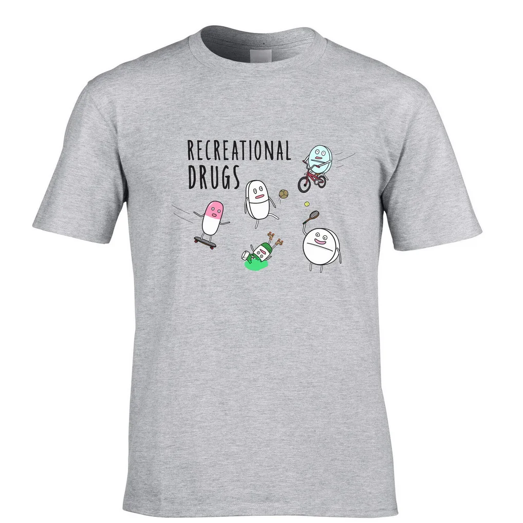 Novelty T-Shirt Recreational Drugs Design Rave Culture Pun Joke TEE Shirt Big Tall | Мужская одежда