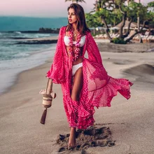 2020 mulheres maiô cobrir manga kaftan praia túnica vestido robe de plage sólido branco algodão pareo praia gola alta cobrir(China)