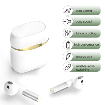 

Wirelessly Earbuds BT 5.0 Headphones with Mic Charge Case TWS True Wirelessly Stereo Earphones Hi-fi Sound One-Step Pairing